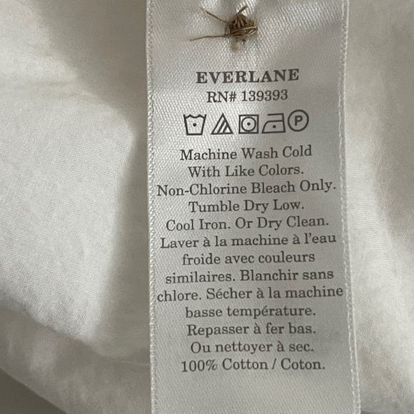 Everlane The Easy Paperbag A-Line Midi Skirt White Cotton Button Front Women’s - Picture 8 of 9